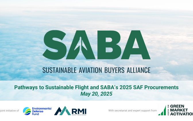 Webinar: Pathways to Sustainable Flight and SABA’s 2025 SAF Procurements