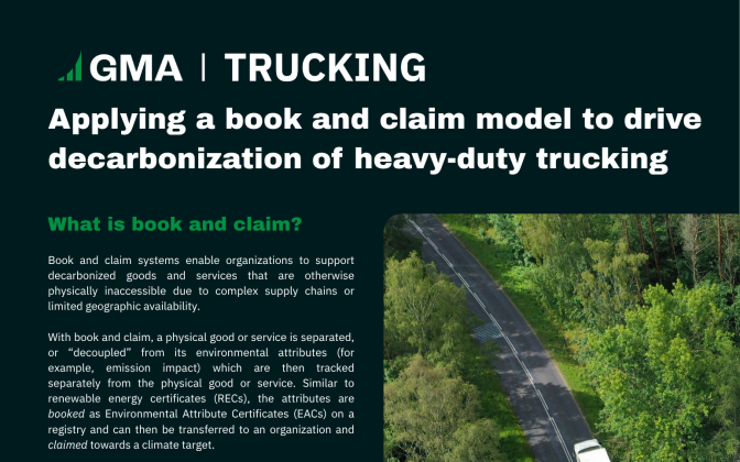 One Pager | Applying a book and claim model to drive decarbonization of heavy-duty trucking